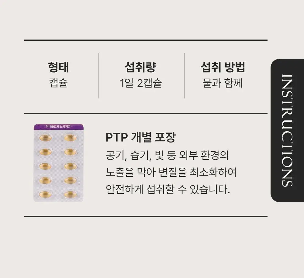 [콜레스테롤 개선] 이너플로라 보라지유 60캡슐 (1개월분) 상세페이지 24